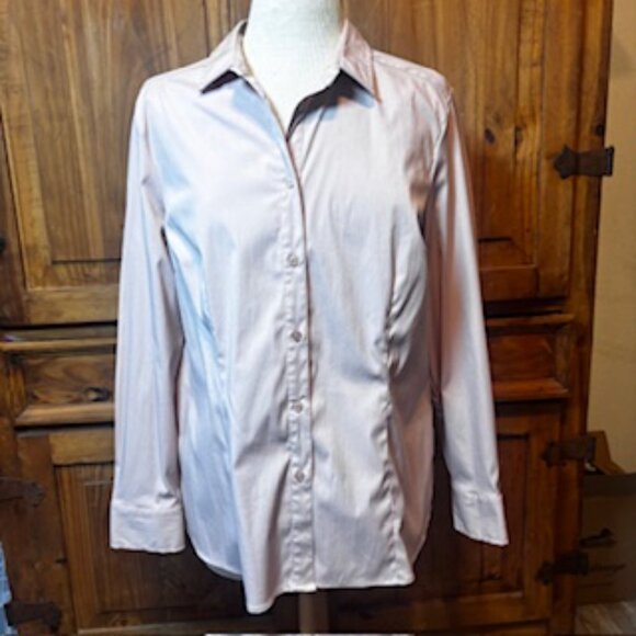 Liz Claiborne Career Button Up Blouse - Light Rose Pink - Size Petitie XL - Picture 2 of 7